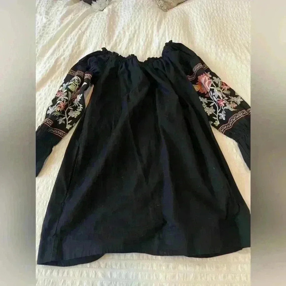 Free People fleur de Jour black embroidered boho mini dress - Picture 11 of 12